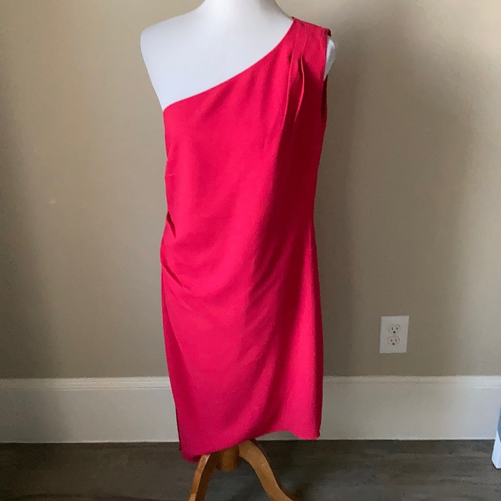 NWT White House Black Market one shoulder asymmetric dress